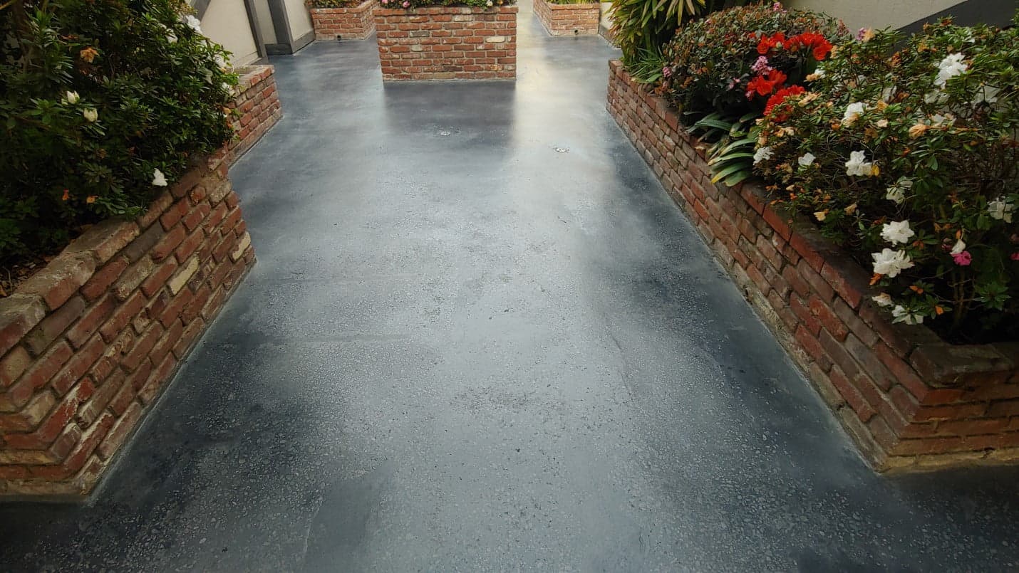 Color stained concrete courtyard, West Los Angeles (4 of 6)
