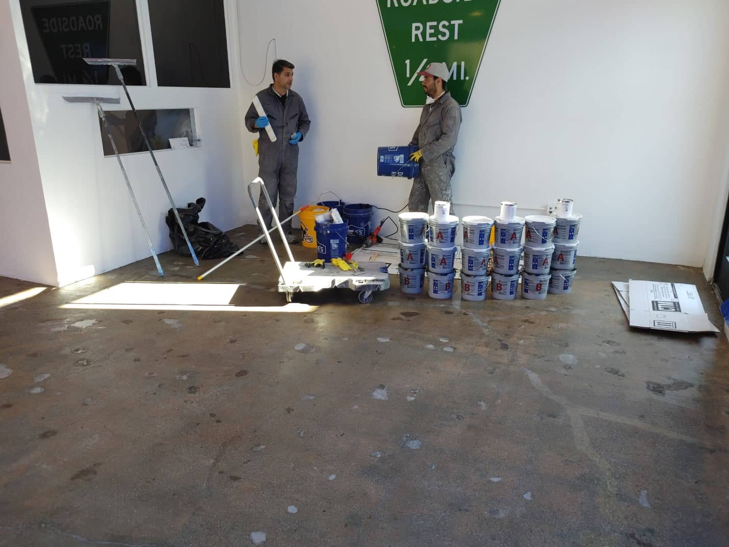 Epoxy coated retail floor, antique furniture store, Los Angeles (8 of 16)