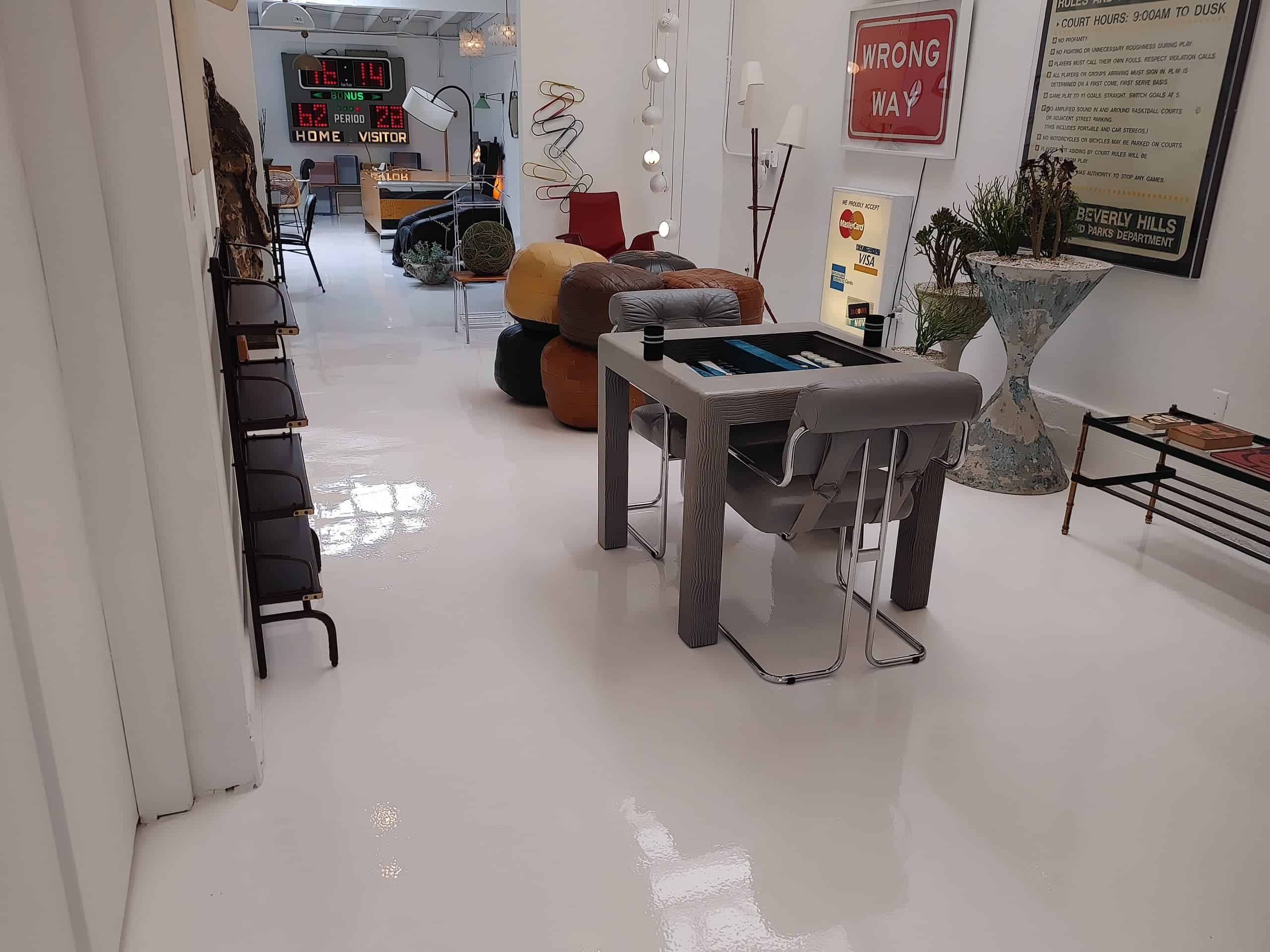 Epoxy coated retail floor, antique furniture store, Los Angeles (14 of 16)