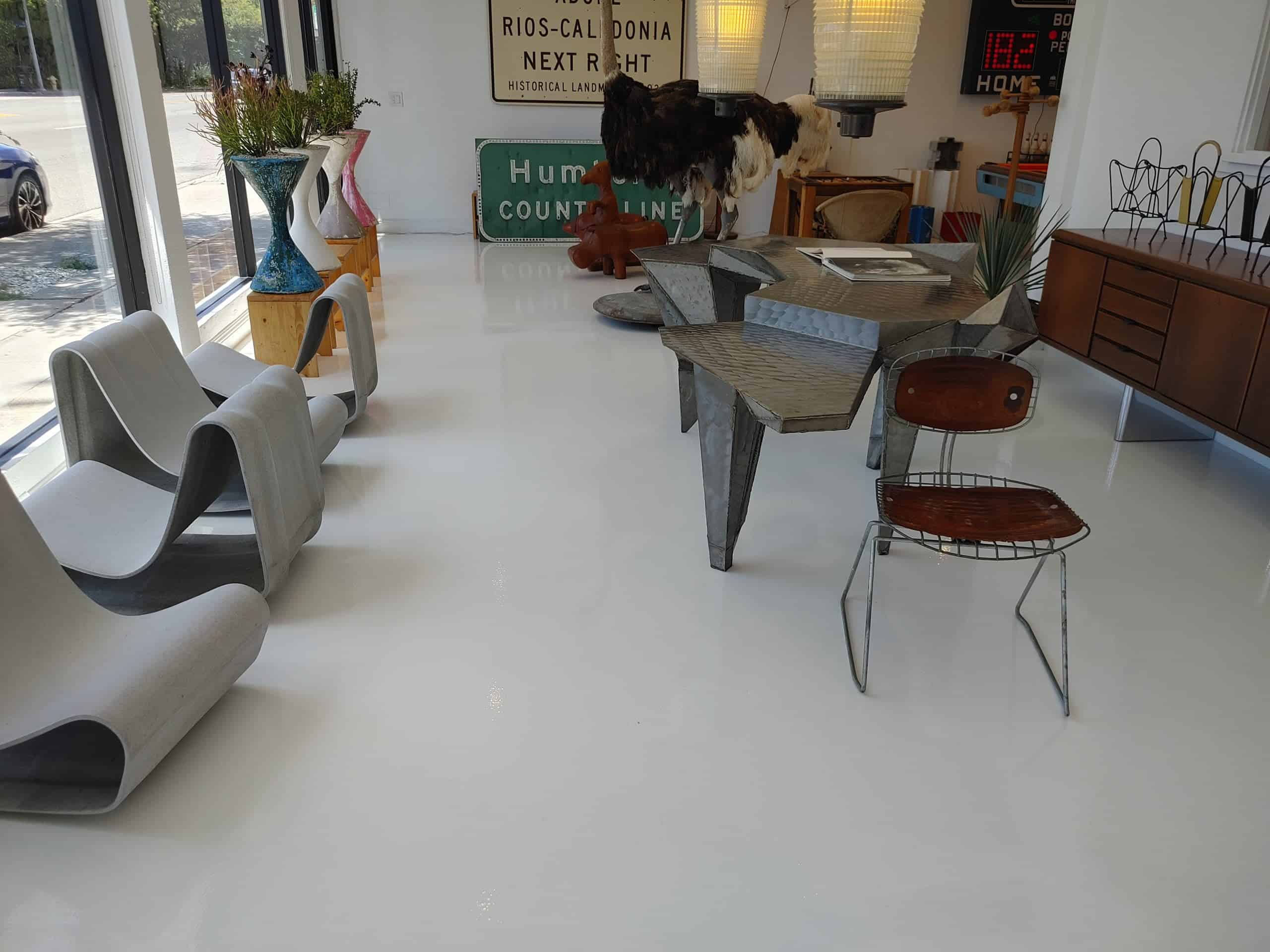 Epoxy coated retail floor, antique furniture store, Los Angeles (16 of 16)