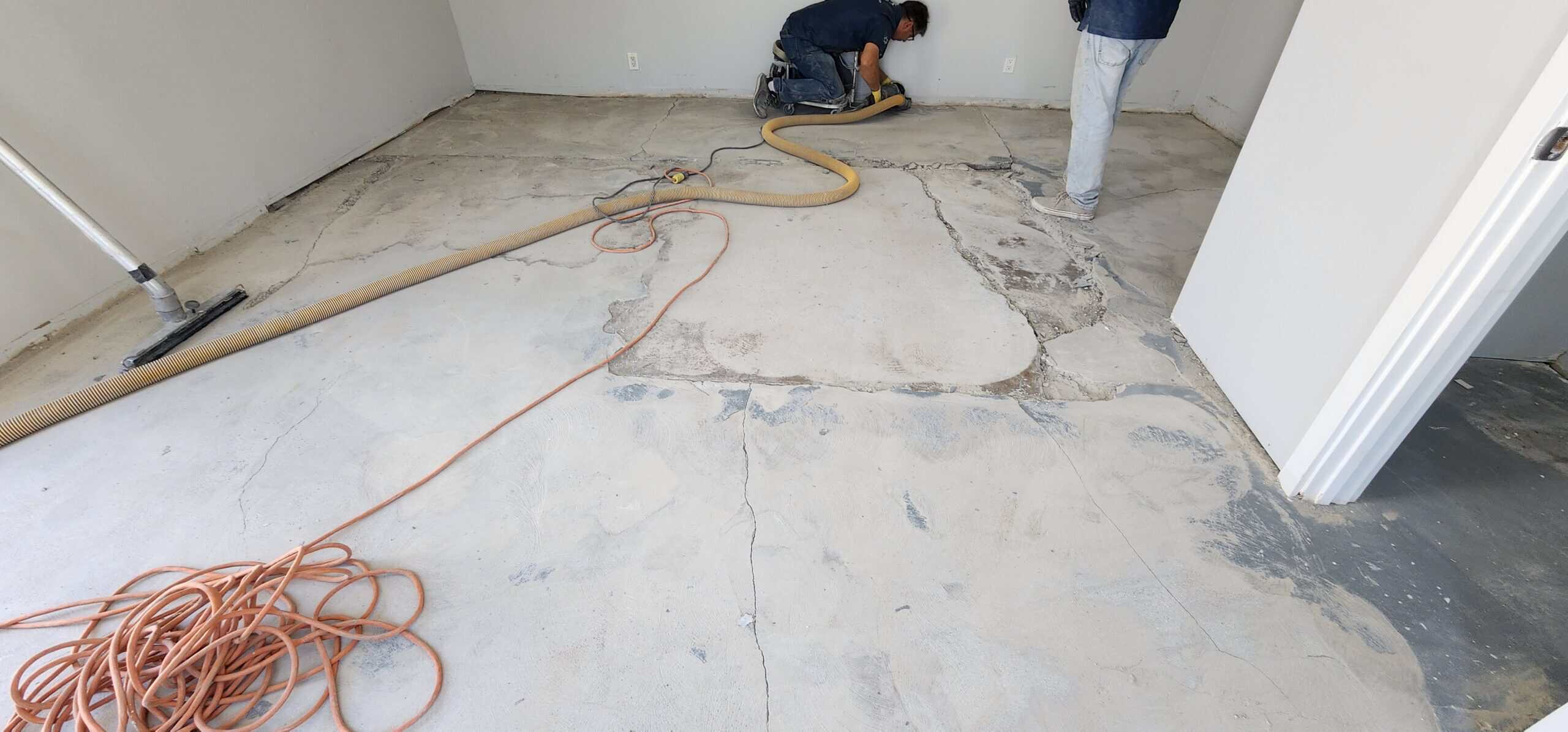 Concrete floor before restoration