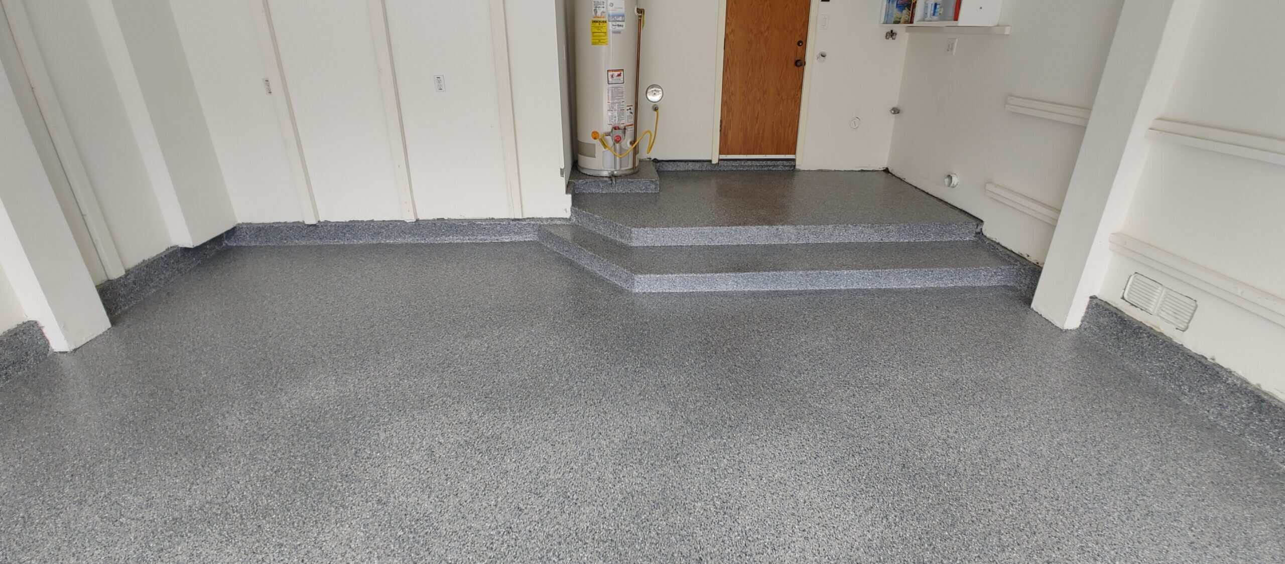 Finished epoxy garage floor