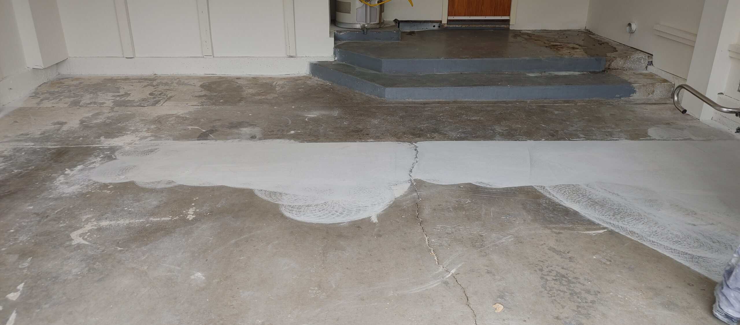 Garage concrete floor before epoxy coating