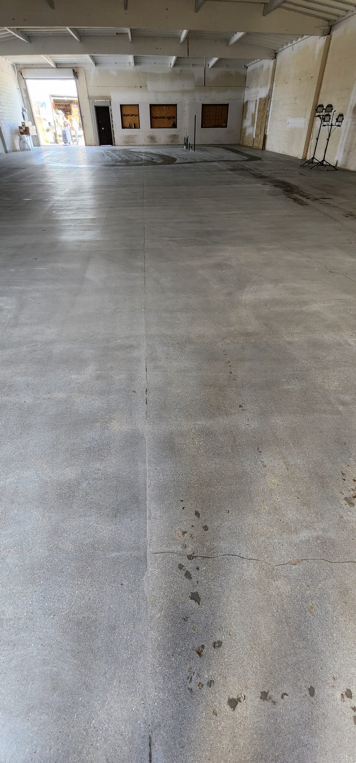 Commercial concrete floor after grind and seal