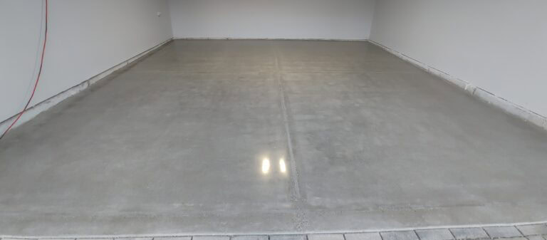 Finished polished concrete garage floor