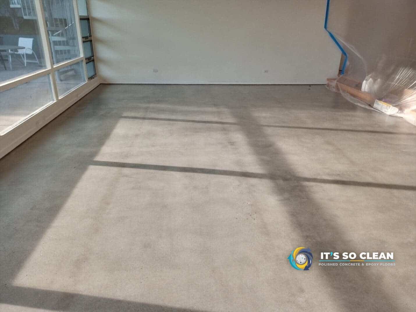 Grind and seal concrete floor at a Santa Monica residence
