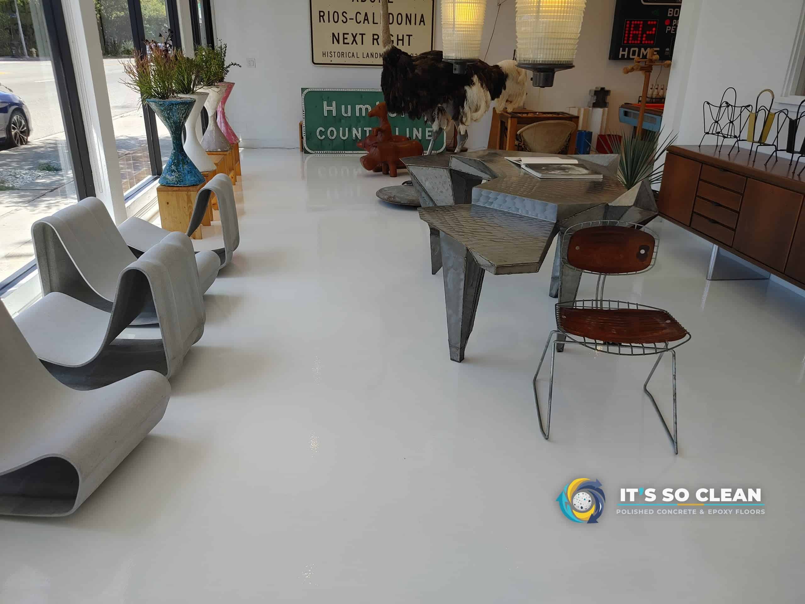 Epoxy coating on a Los Angeles furniture store floor