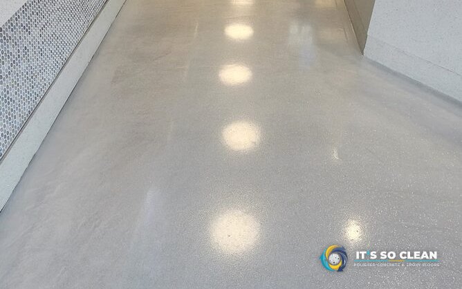 Two Tone Metallic Epoxy Floor - Acai Shop, Torrance
