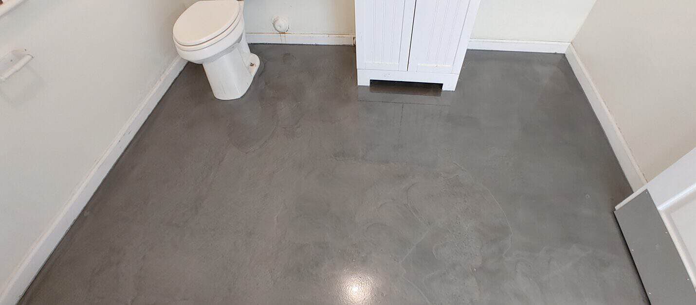 Finished metallic floor across the office suite