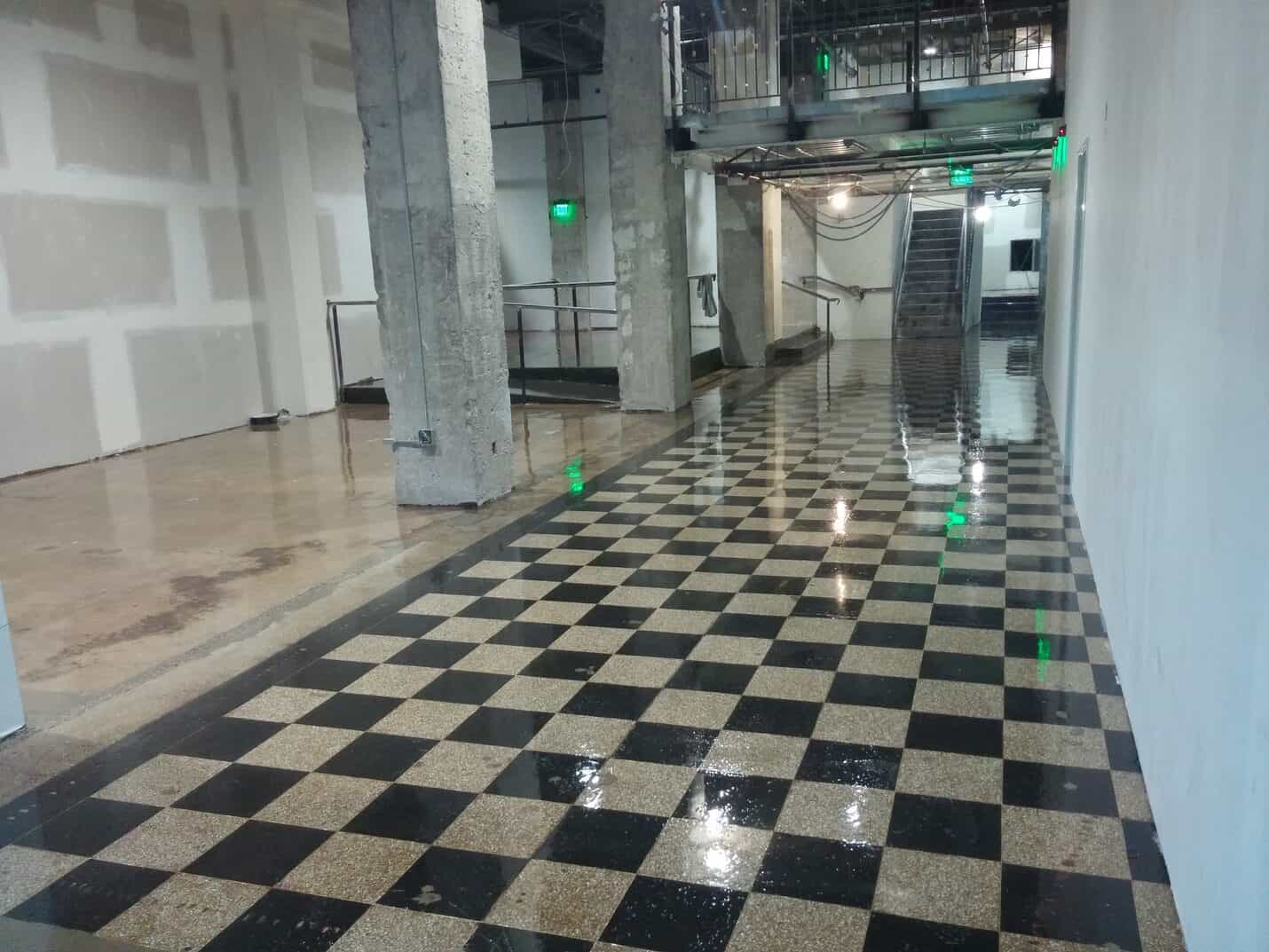 Finished ground floor with the original pattern legible again