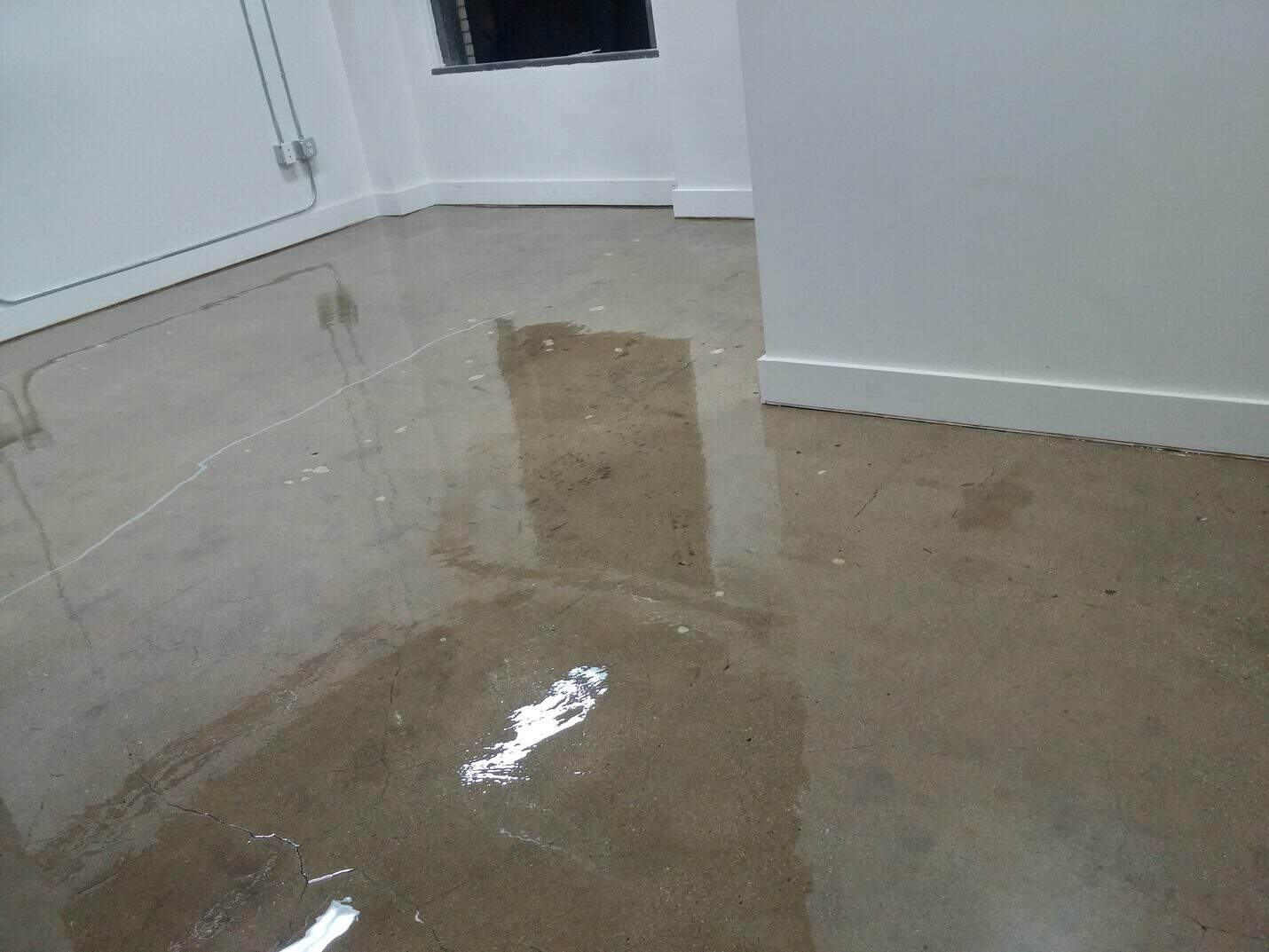 Clear epoxy floor showing the natural concrete tone