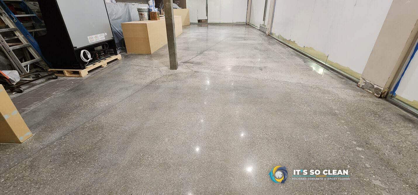 Polished concrete floor at 85 Bakery in Gardena