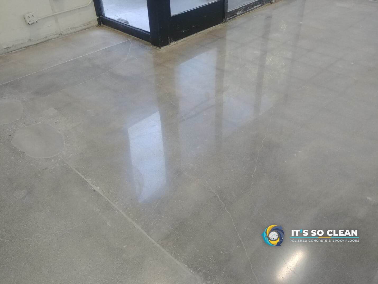 Polished concrete floor in a Van Nuys commercial office