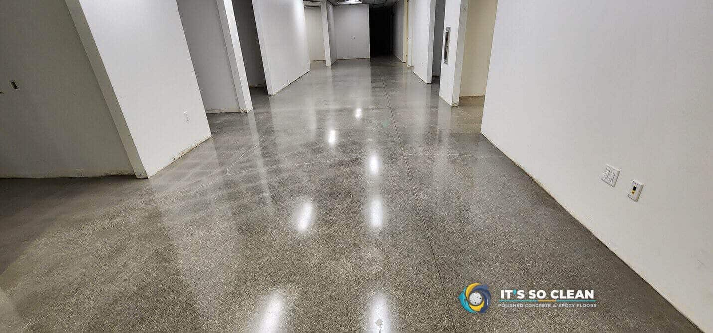 Polished concrete office floor for KB Home in Santa Clarita