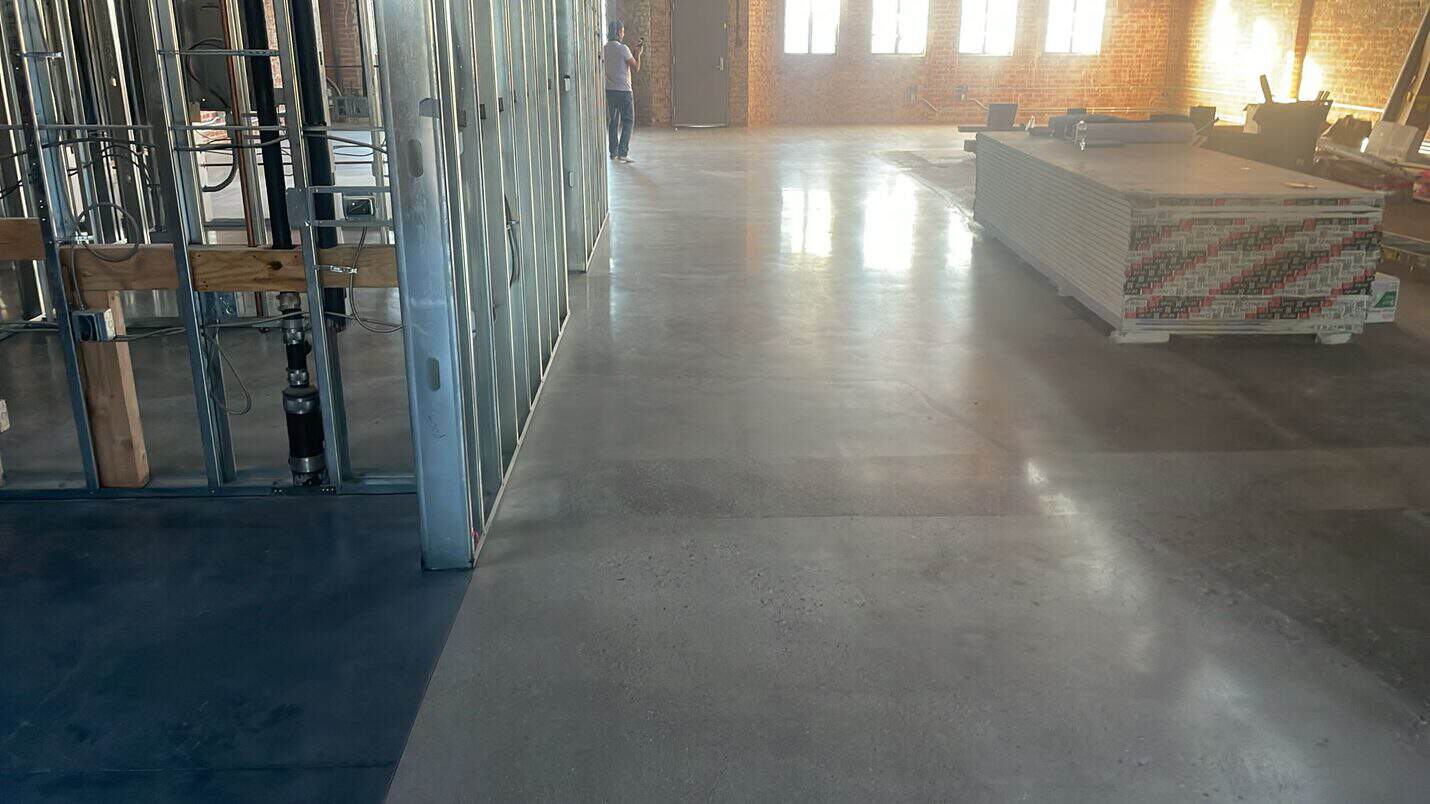 Polished concrete office floor in a Culver City brick building (6 of 10)