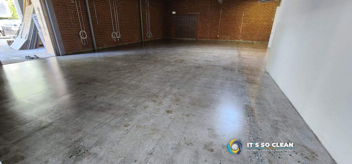Polished concrete office floor in Los Angeles