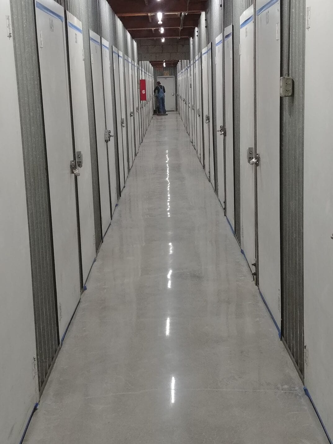 Finished corridor carrying overhead light, Public Storage San Francisco (4 of 6)