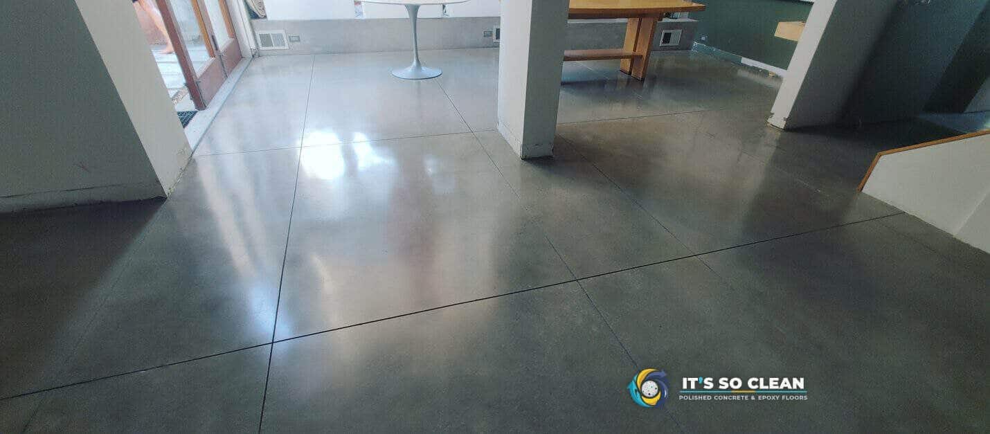 Polished concrete floor in a Manhattan Beach residence