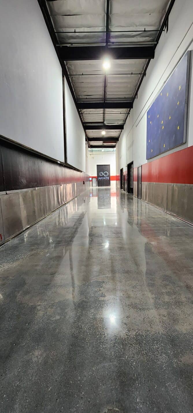 Polished concrete studio corridor, Thunder Studios Long Beach (10 of 10)