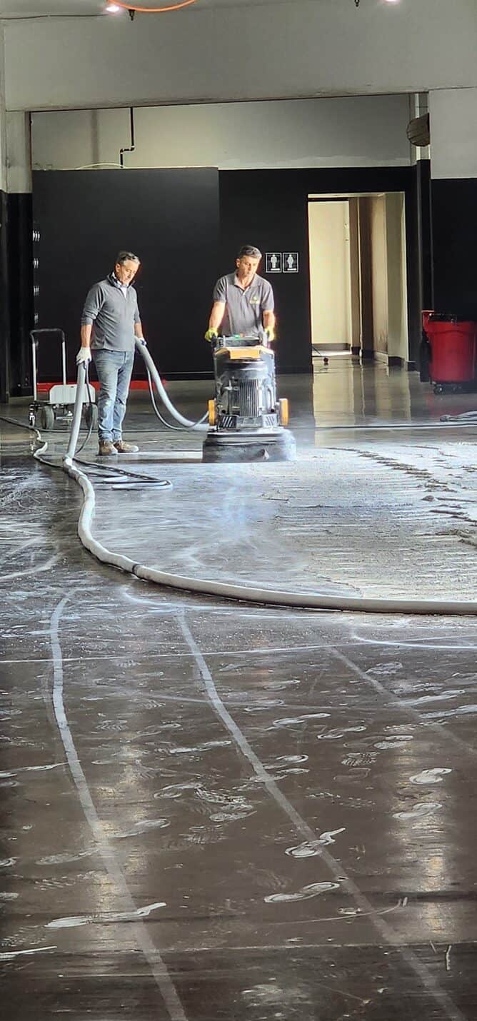 Grinder and extraction hose mid-removal, Thunder Studios Long Beach (6 of 9)