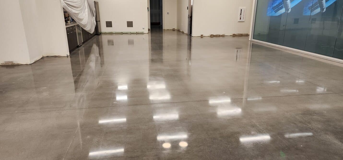 Polished floor reflecting the ceiling line, VAST Aerospace Long Beach (5 of 10)