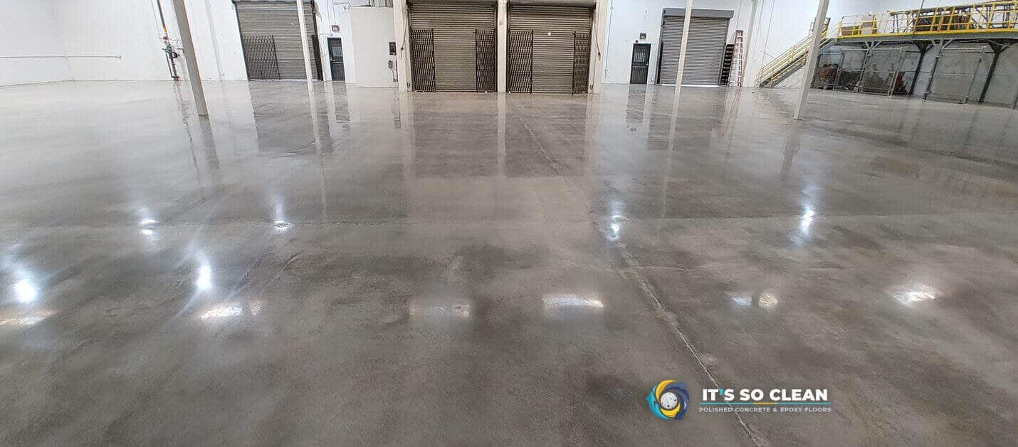 Polished concrete warehouse floor in Cerritos